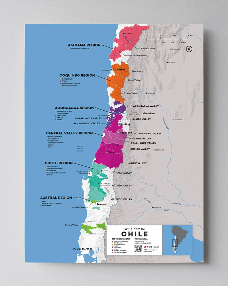 Bản đồ Rượu Vang Chile
