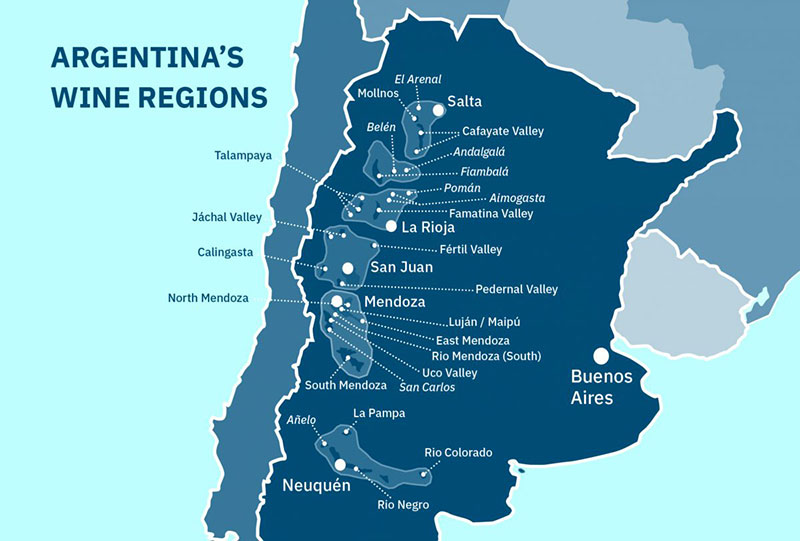 Bản đồ Rượu Vang Argentina