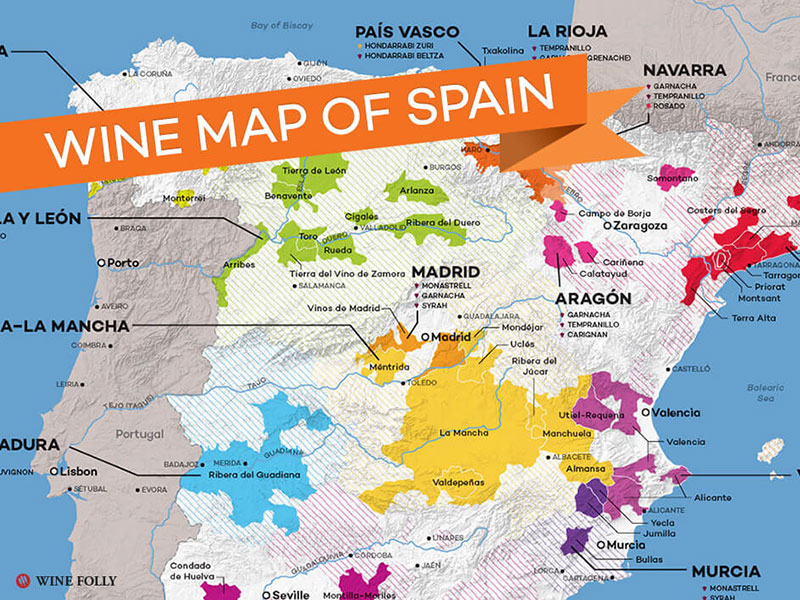 Bản đồ Rượu Vang Tây Ban Nha