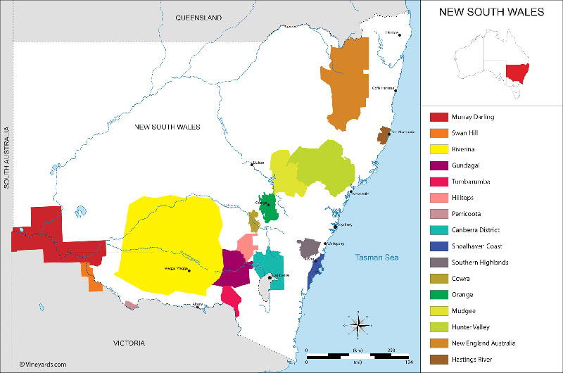 Bản đồ Vùng New South Wales Australia