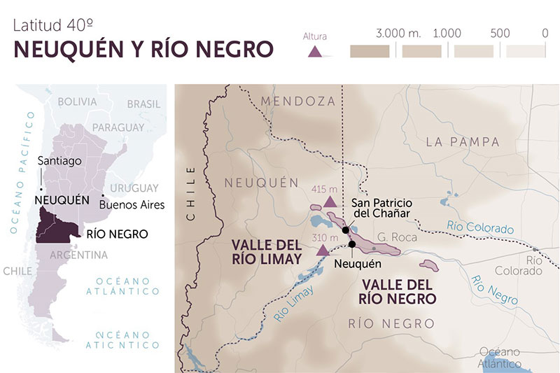 Bản đồ Vùng Rio Nego Và Neuquen Argentina