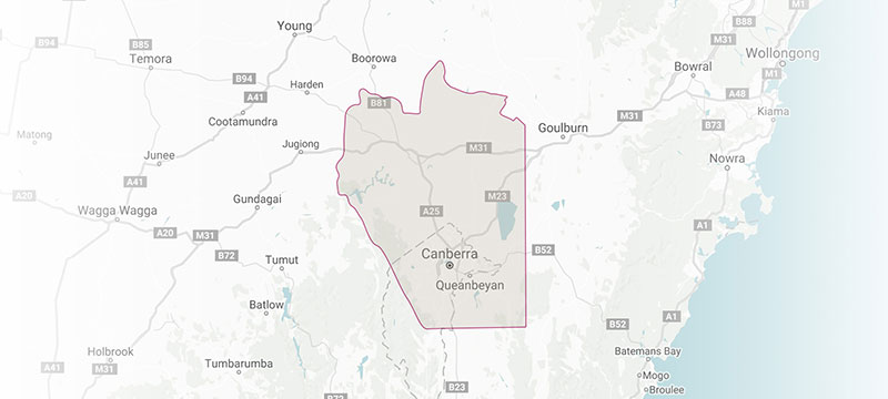 Bản đồ Vùng Rượu Vang Canberra Districk Australia