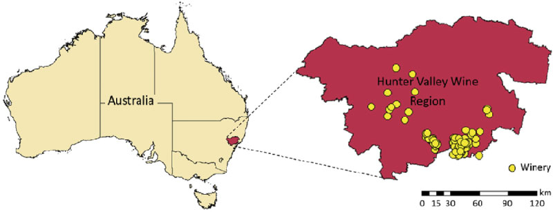 Bản đồ Vùng Rượu Vang Hunter Valley Australia