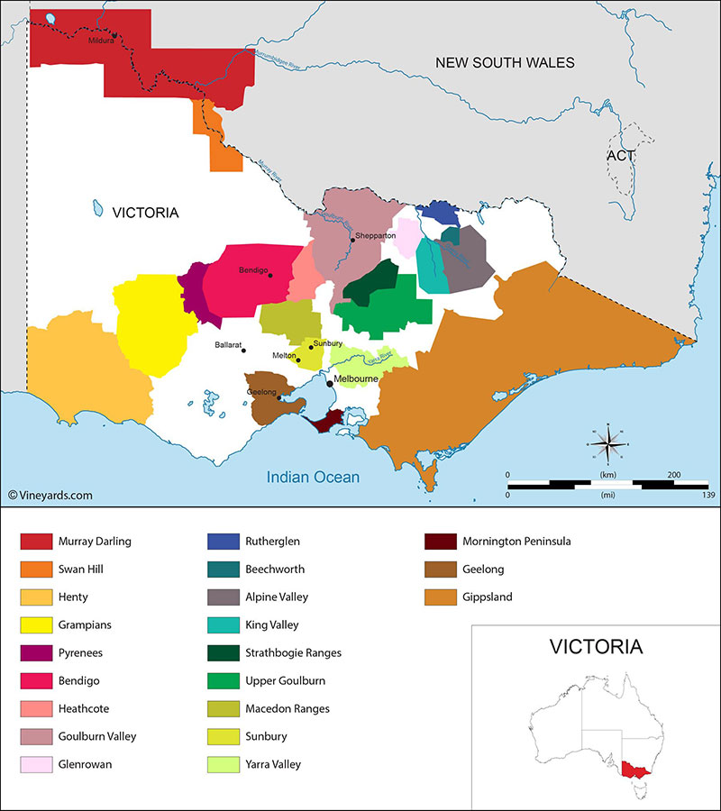 Bản đồ Vùng Victoria Australia