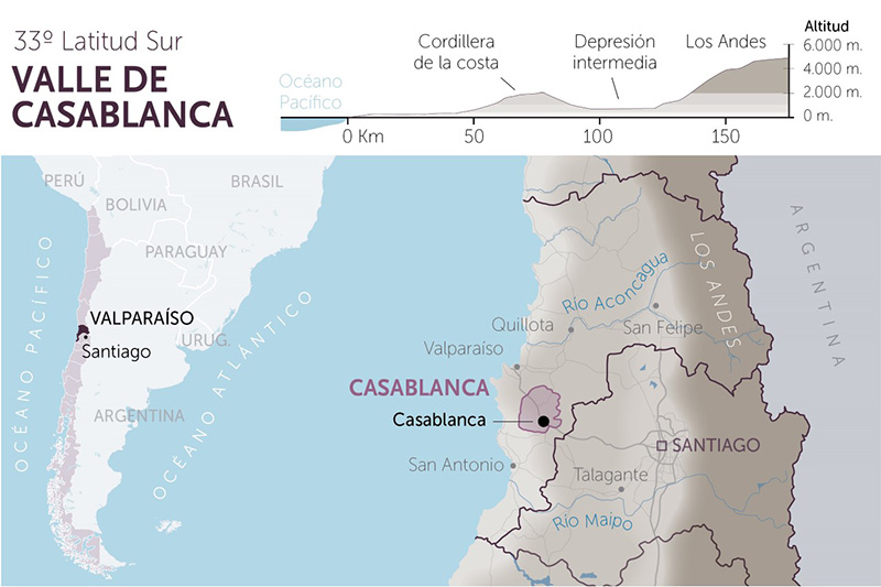 Bản đồ Vùng Casablanca Chile