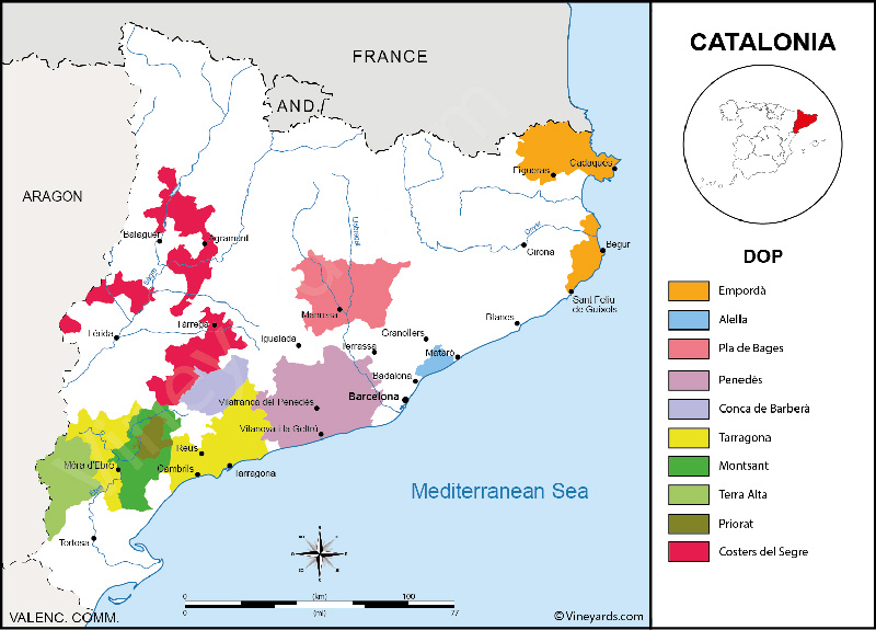Bản đồ Vùng Catalonia Tây Ban Nha1