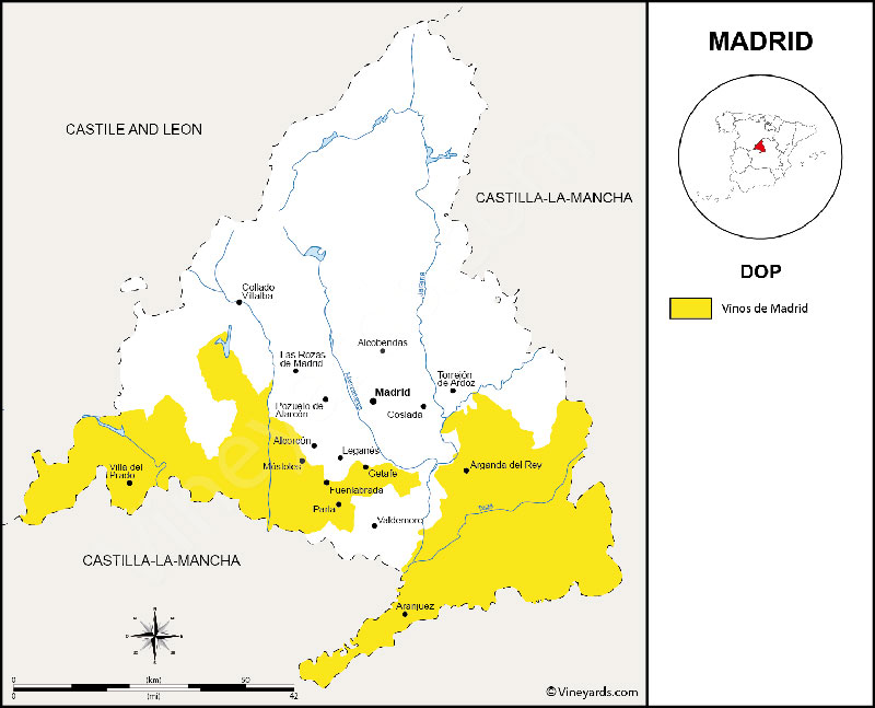 Bản đồ Vùng Madrid Tây Ban Nha