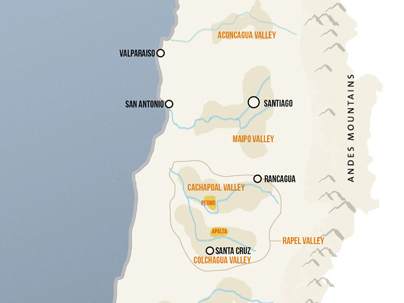 Bản đồ Vùng Rapel Valley Chile