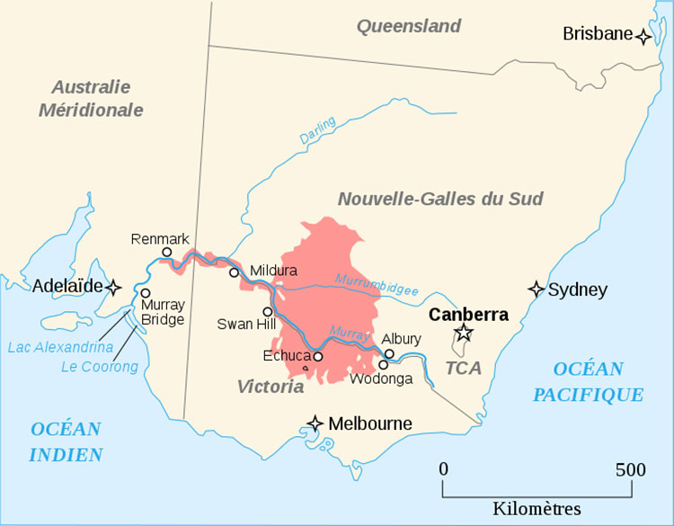 Bản đồ Vùng Riverina Australia