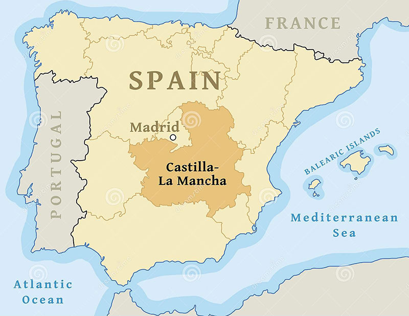 Bản đồ Vùng Castilla La Mancha Tây Ban Nha