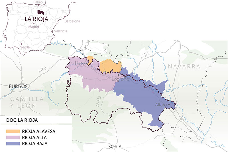 Bản đồ Vùng Rượu Vang Rioja Tây Ban Nha