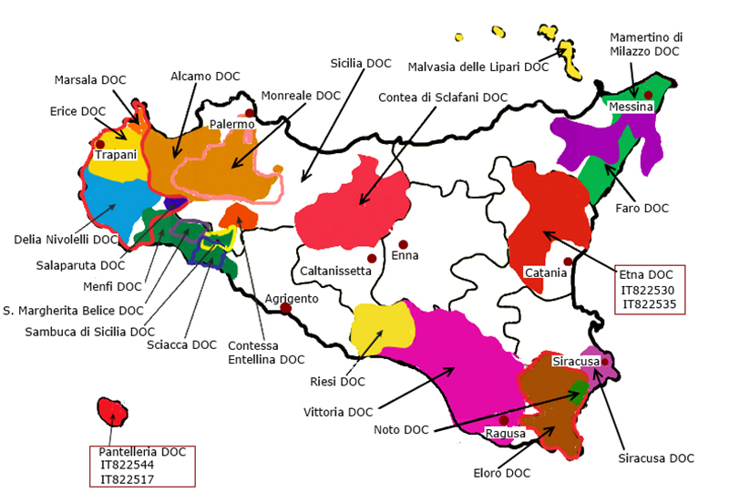 Sicili Doc Wine Map