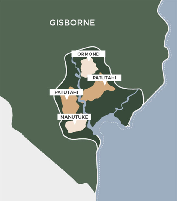 Bản đồ Vùng Rượu Vang Gisborne New Zealand