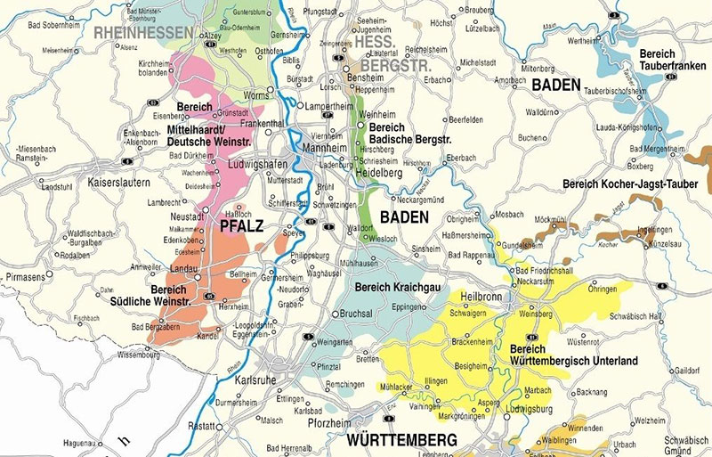 Bản đồ Về Vùng Rượu Vang Pfalz