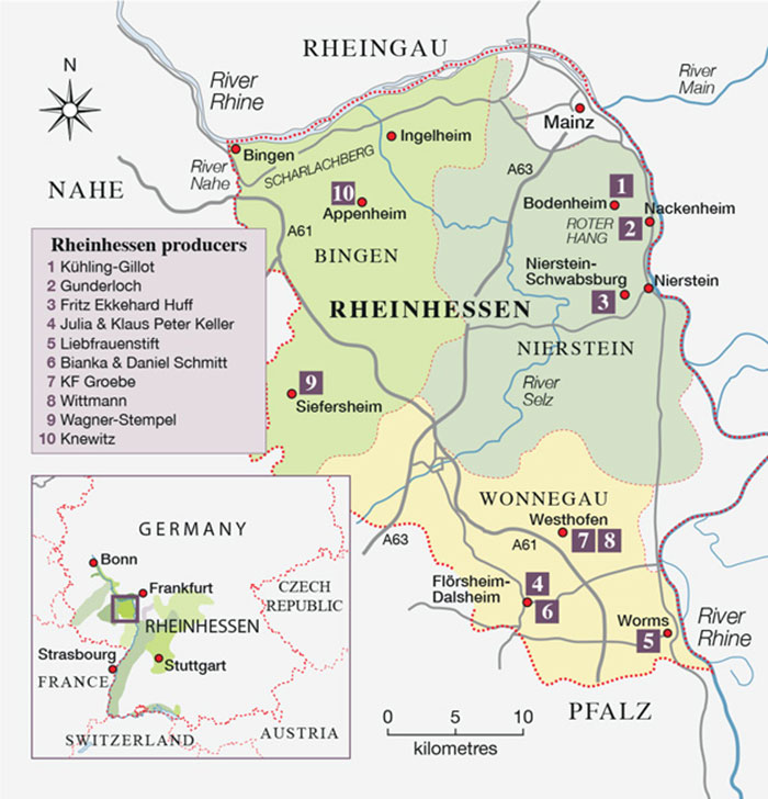 Bản đồ Vùng Rượu Vang Rheinhessen Đức