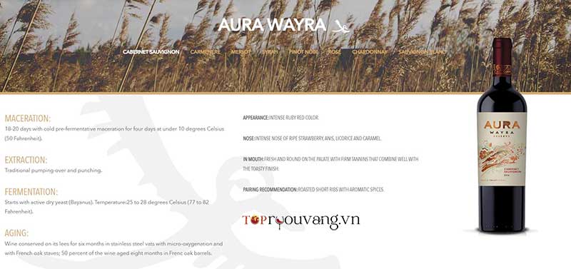 Aura Wayra Reserve Cabernet Sauvignon Rất Ngon