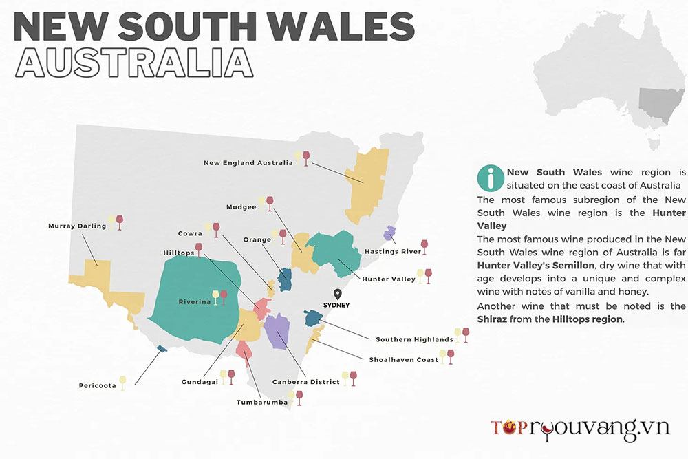 Bản đồ Rượu Vang New South Wales