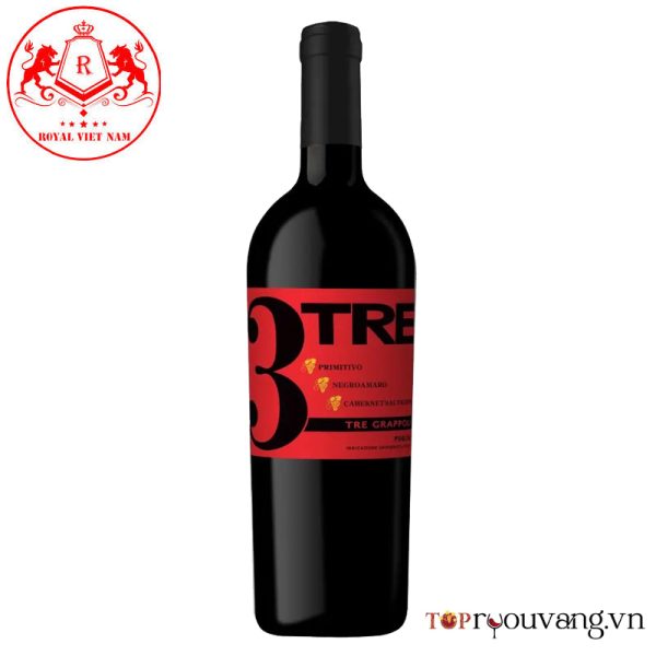 Ruou Vang Do 3 Tre Grappoli Conti Zecca